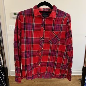 Red Plaid Button up